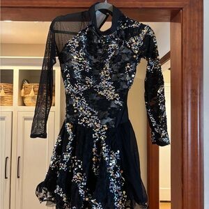 Black sequin dance costume